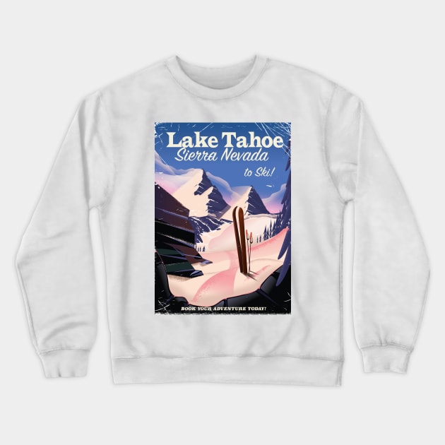 Lake Tahoe Sierra Nevada Ski Crewneck Sweatshirt by nickemporium1